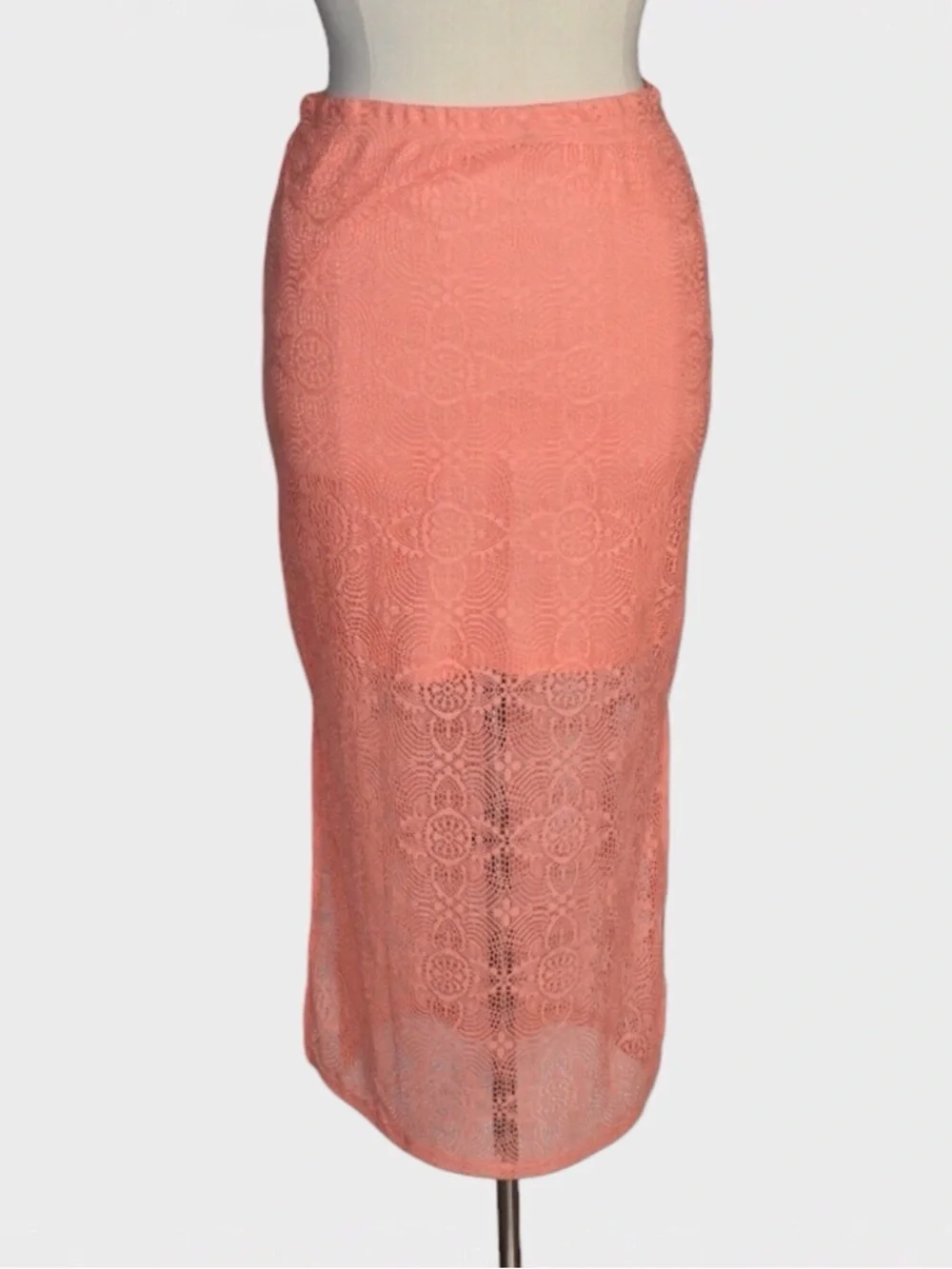 Bobbie Brooks Lace Overlay Maxi‎ Skirt